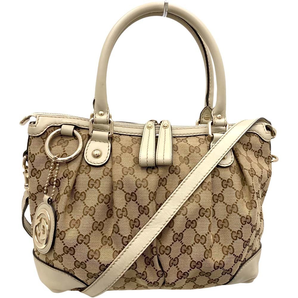 Gucci Shoulder Bag Canvas Sukey Leather Handbag GG